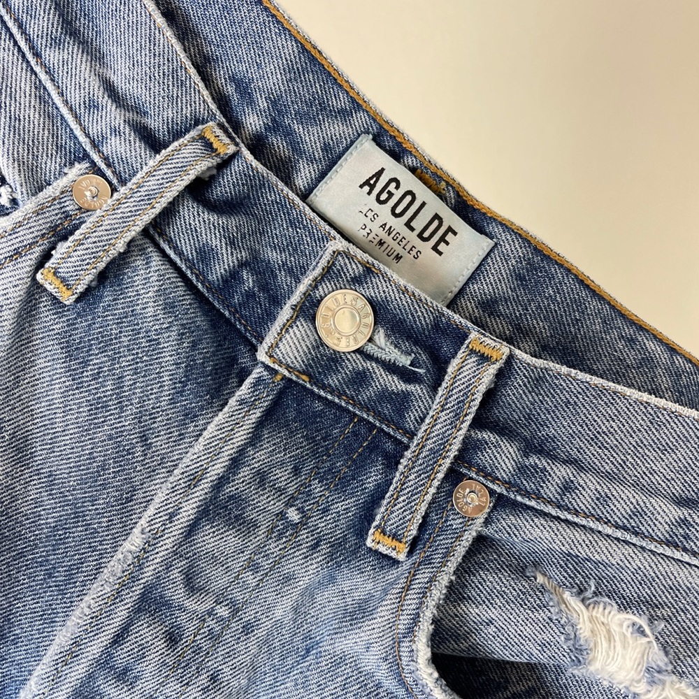Agolde Light Blue Distressed Jeans - Picture 11 of 13